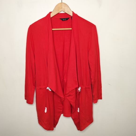 Susan Graver Weekend Jacket Stretch Knit Open Draped Front - Picture 1 of 11